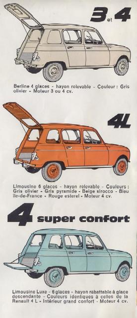 4L Brochure 62 - Versions et teintier